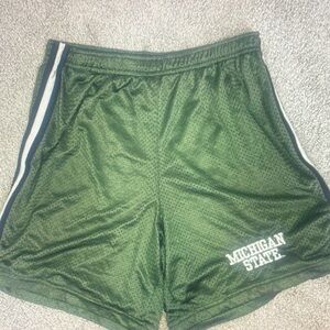 Michigan State Green Mesh Athletic Shorts